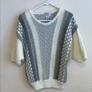 Koret Women's Crew Neck Sweater in Gray and Cream